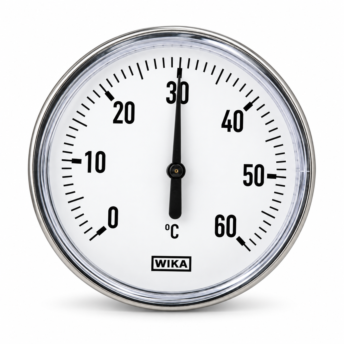 WIKA Bimetallthermometer KU waagerecht Ø 80mm | 0-120°C | 40mm lang